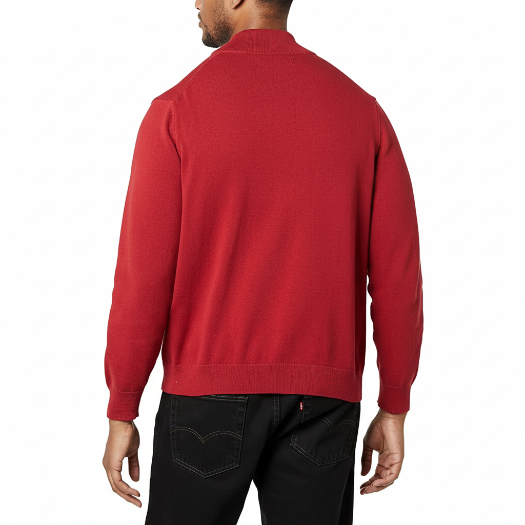 Quarter Zip Long Sleeve Knit Sweater