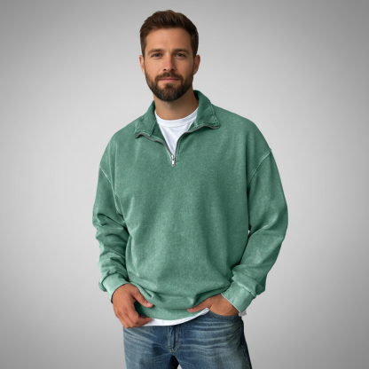 Half Zip Collar Sweatshirt For Men