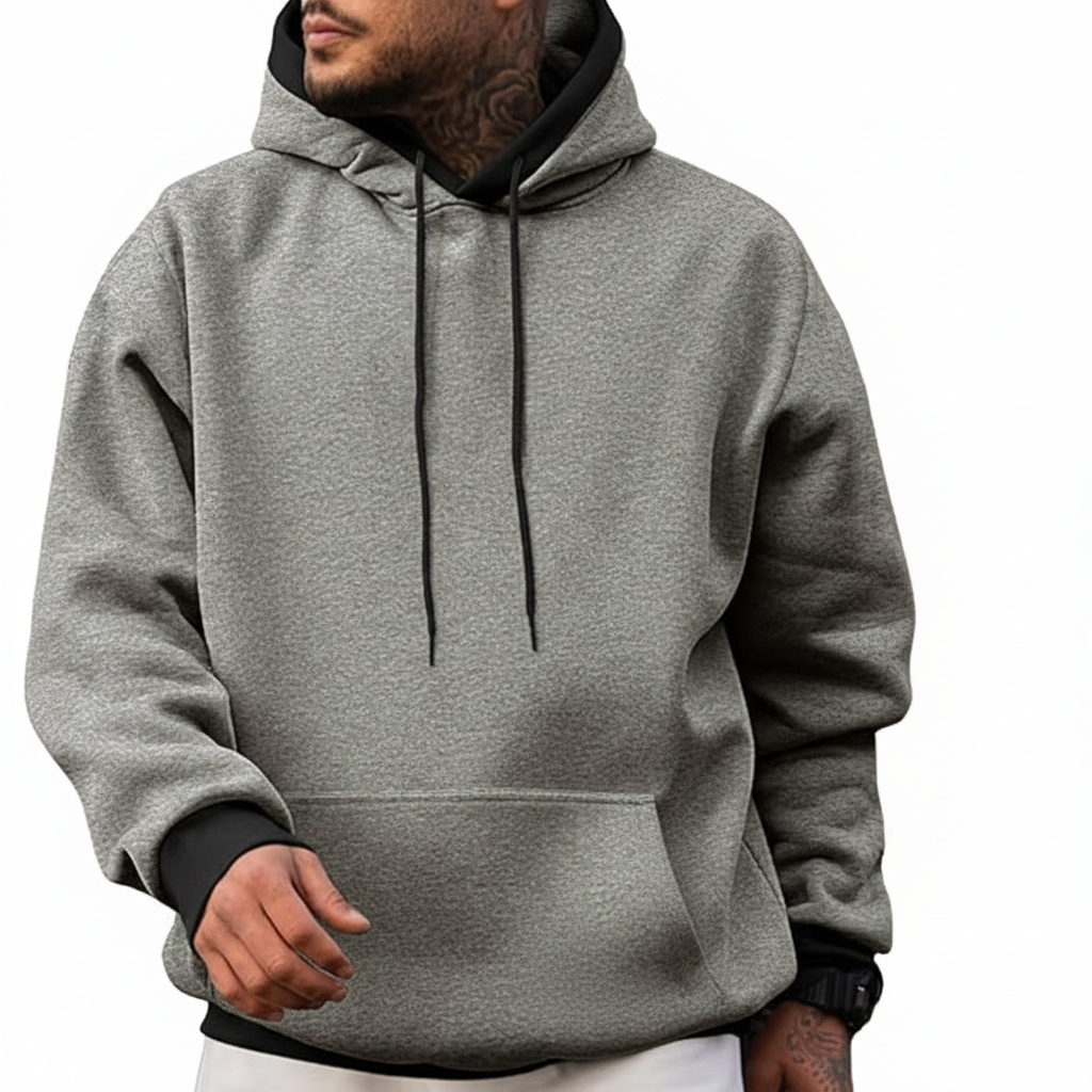 Men's Cotton Casual Hoodie With Drawstring