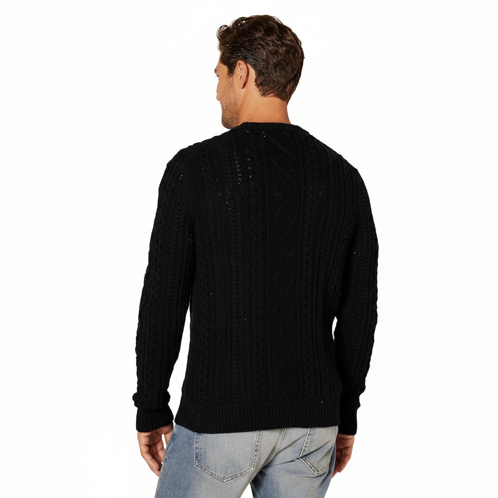 Long Sleeve Cable Knit Pullover Sweater