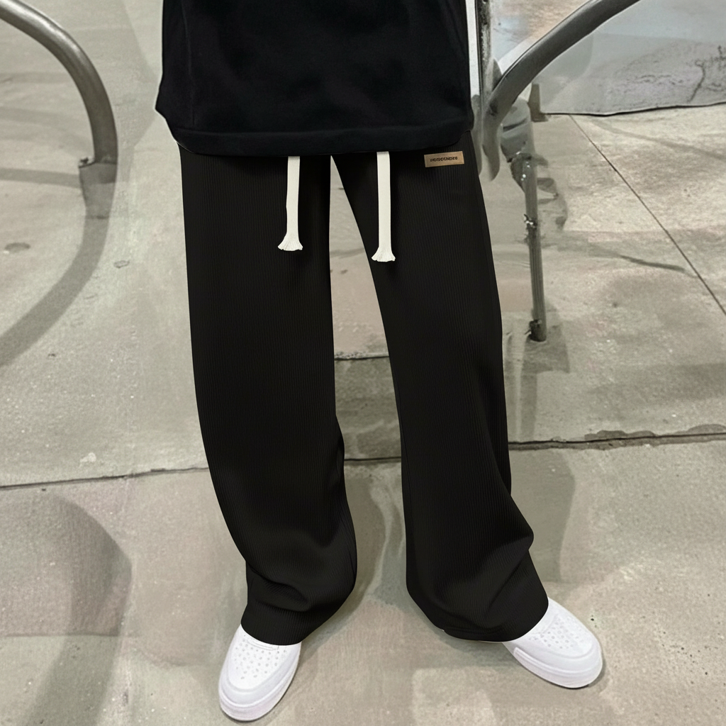 Personalized Printed Loose Fit Straight Pants For Men
