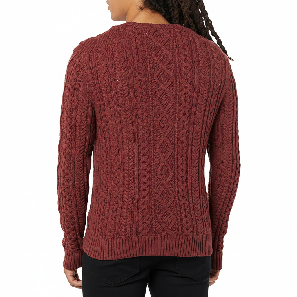 Long Sleeve Cable Knit Pullover Sweater