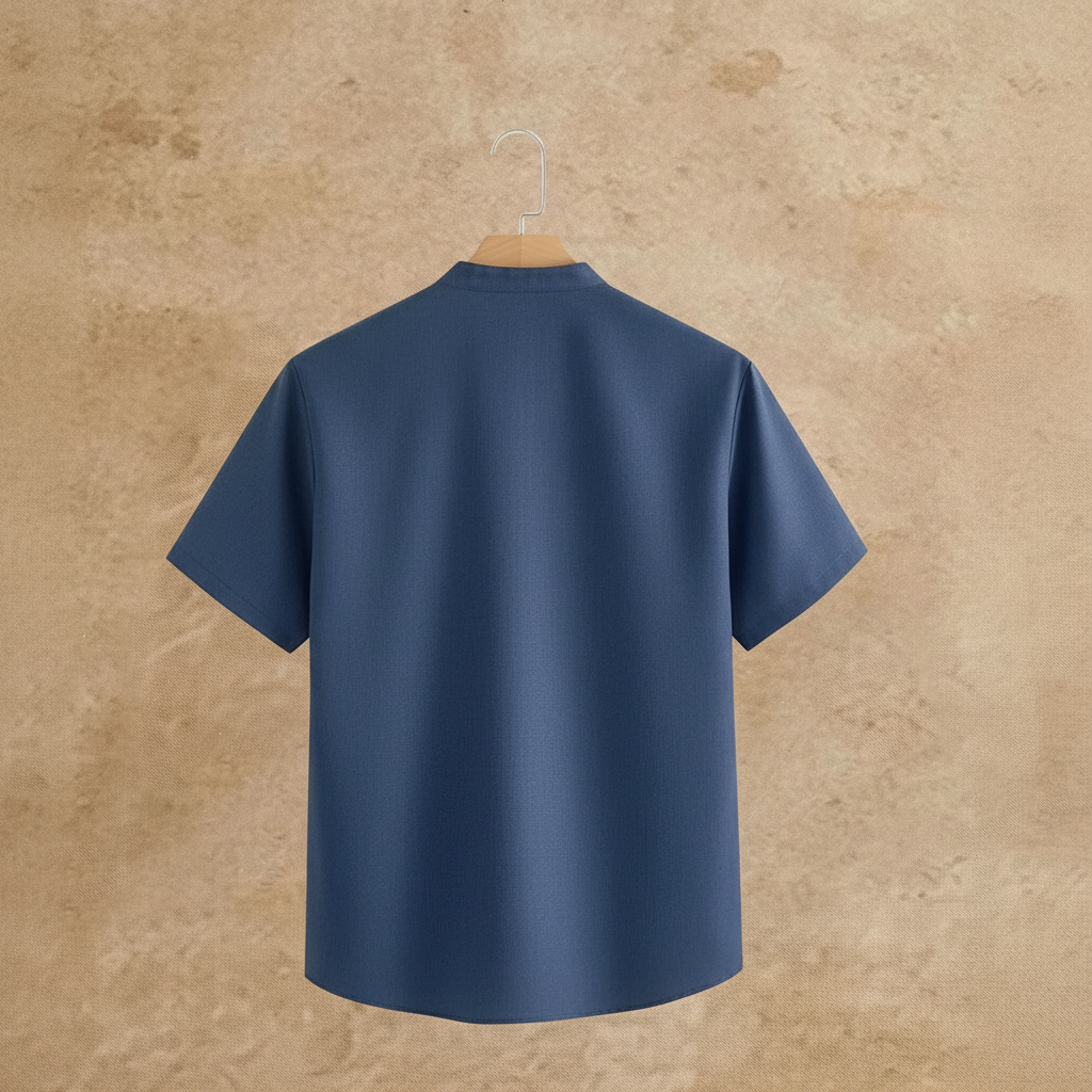 Solid Button Half Placket Short Sleeve Linen Shirt And Pants Set For Men