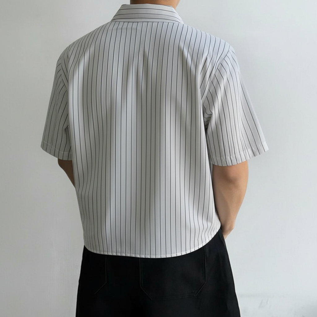 Loose Button Front Drop Shirt Collar For Men
