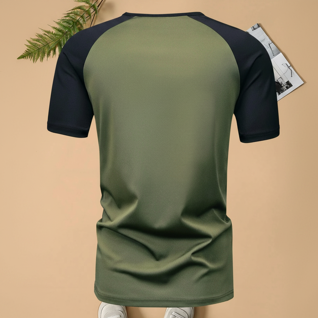 American Style Print Henley Short Sleeve T Shirt With Shorts For Men