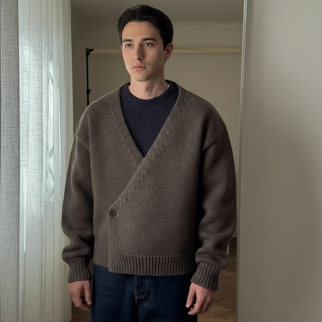 Merino Cashmere Structured Cardigan Jacket