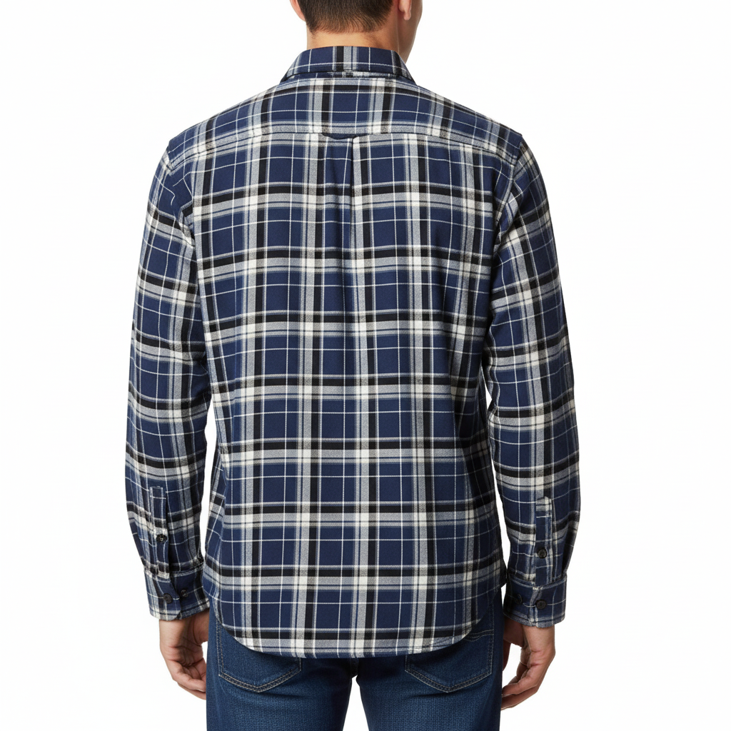 Long Sleeve Sherpa Lined Flannel Shirt For Men