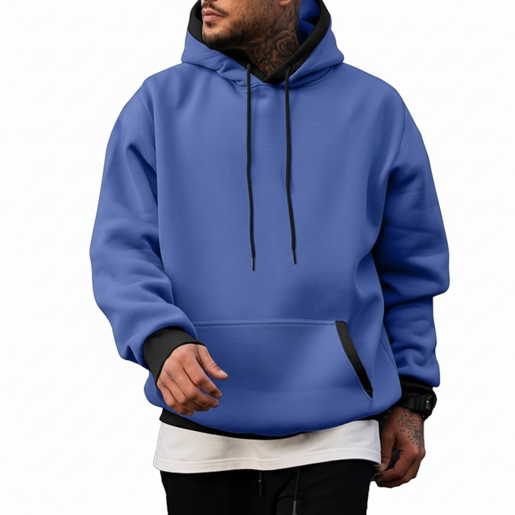 Men's Cotton Casual Hoodie With Drawstring