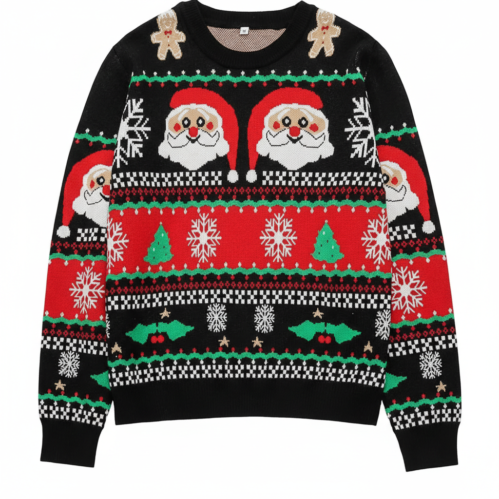 Unisex Ugly Christmas Sweaters Adult Long Sleeve Crewneck Sweaters Funny Top Pullover Xmas Party Family Gatherings