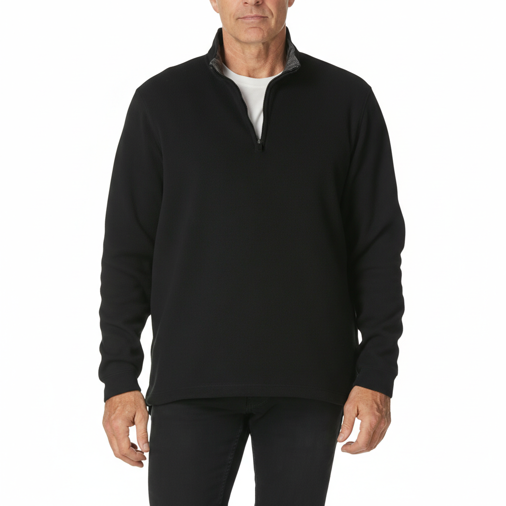 Mens Long Sleeve Fleece Quarter zip