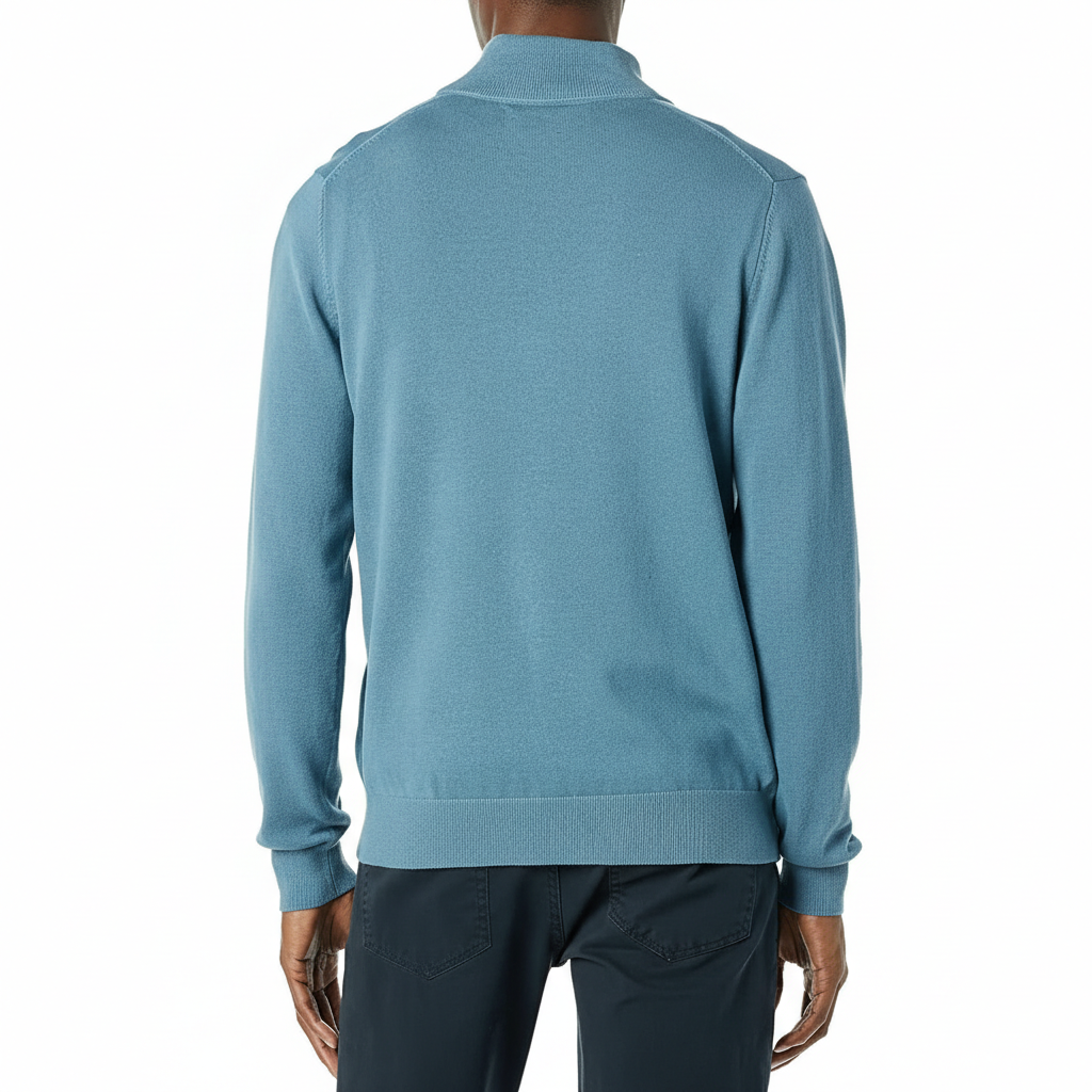 Quarter Zip Long Sleeve Knit Sweater