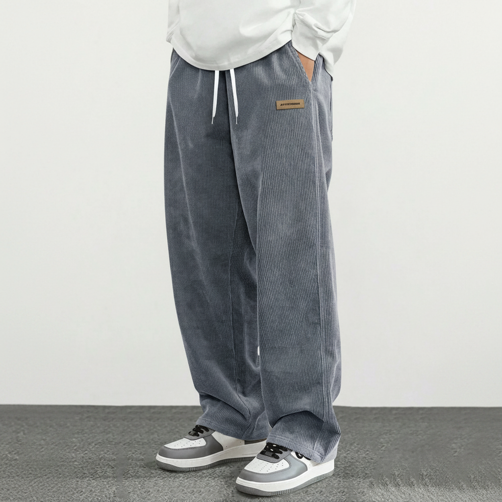 Personalized Printed Loose Fit Straight Pants For Men