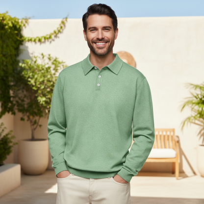 Tailored Cashmere Polo Shirt for Men