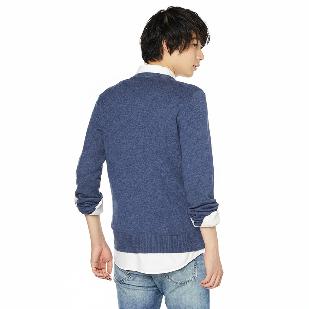 Men's Long-Sleeve Crewneck Sweater, 100% Cotton, Big & Tall Options Available