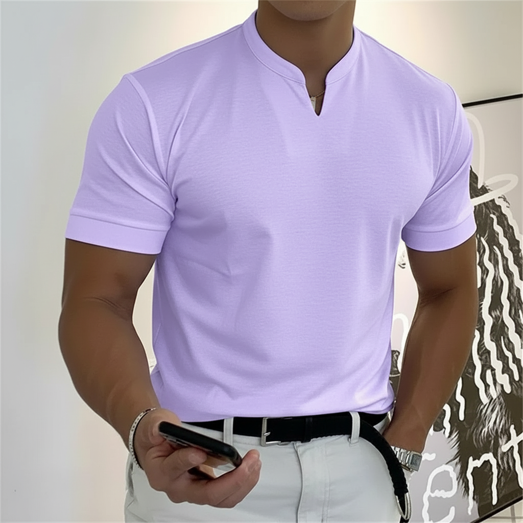 Short Sleeve V Style Casual Business T Shirt For Men