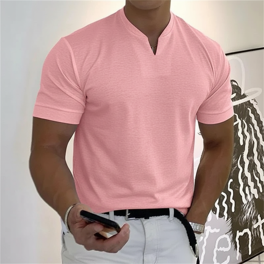 Short Sleeve V Style Casual Business T Shirt For Men