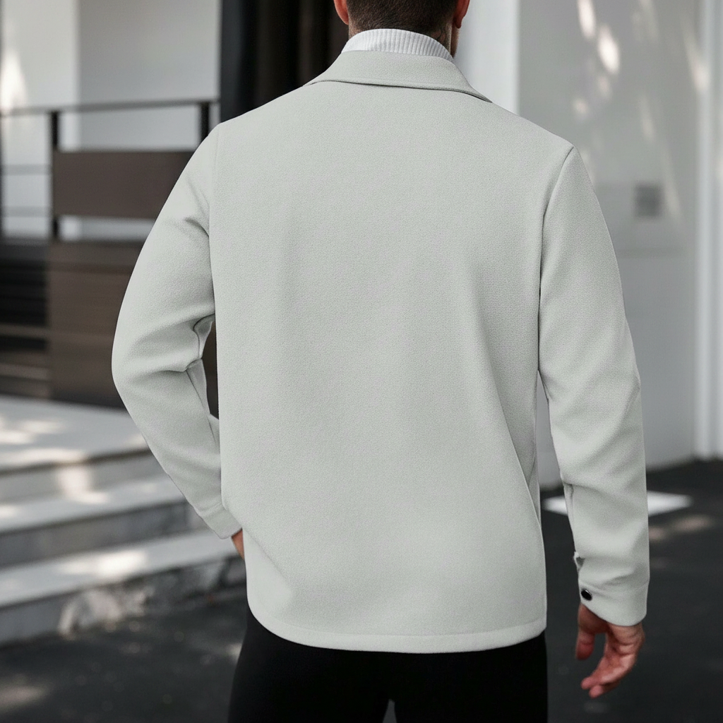 Button Up Casual Overcoat Long Sleeve For Men