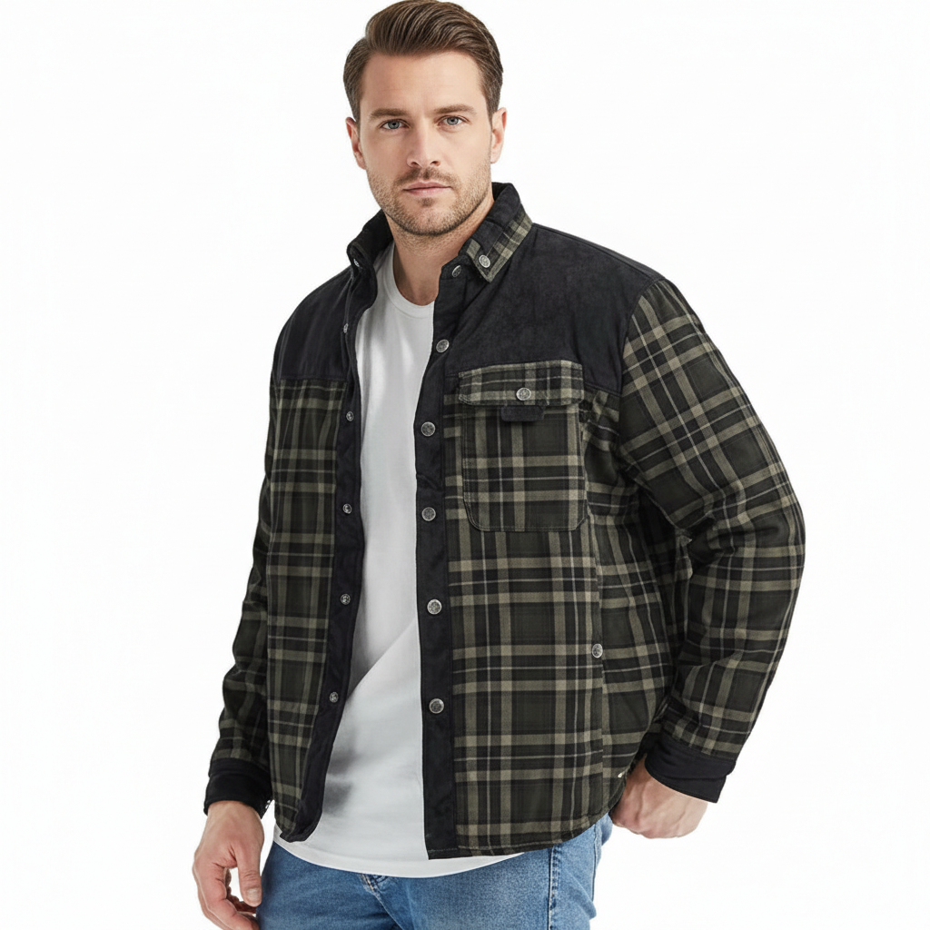 Flannel Plaid Lined Patterned Hooded Jacket