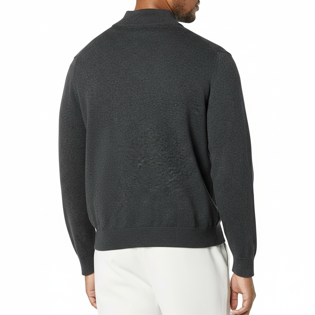 Quarter Zip Long Sleeve Knit Sweater