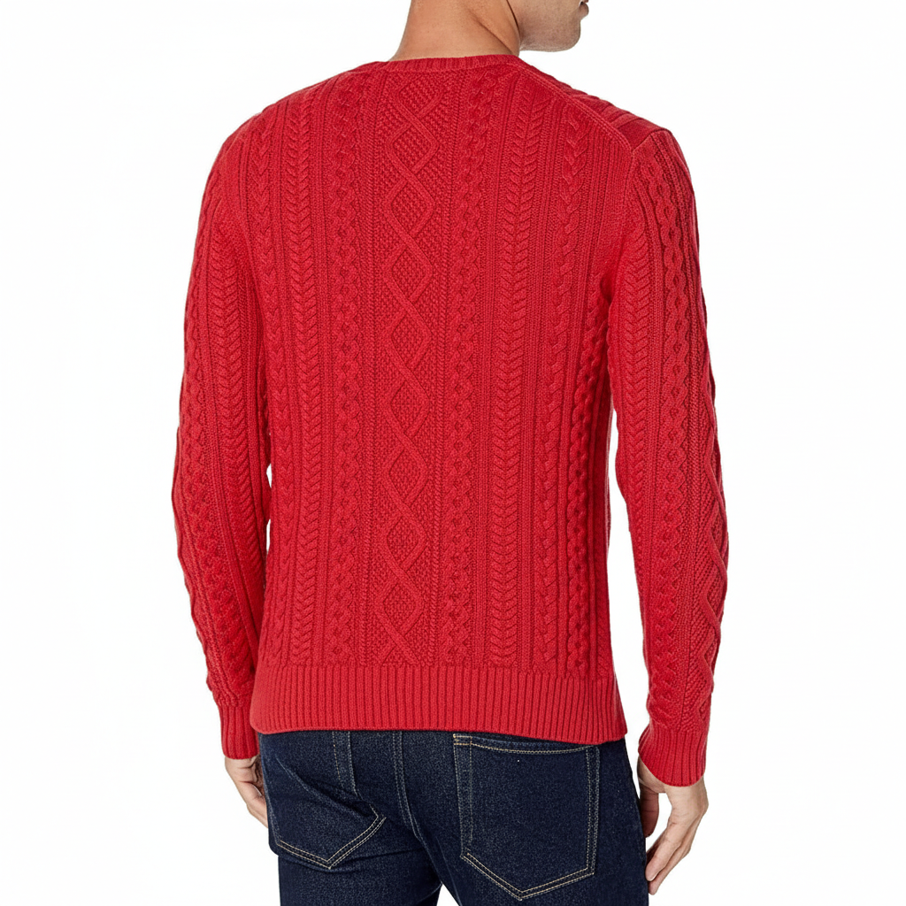 Long Sleeve Cable Knit Pullover Sweater