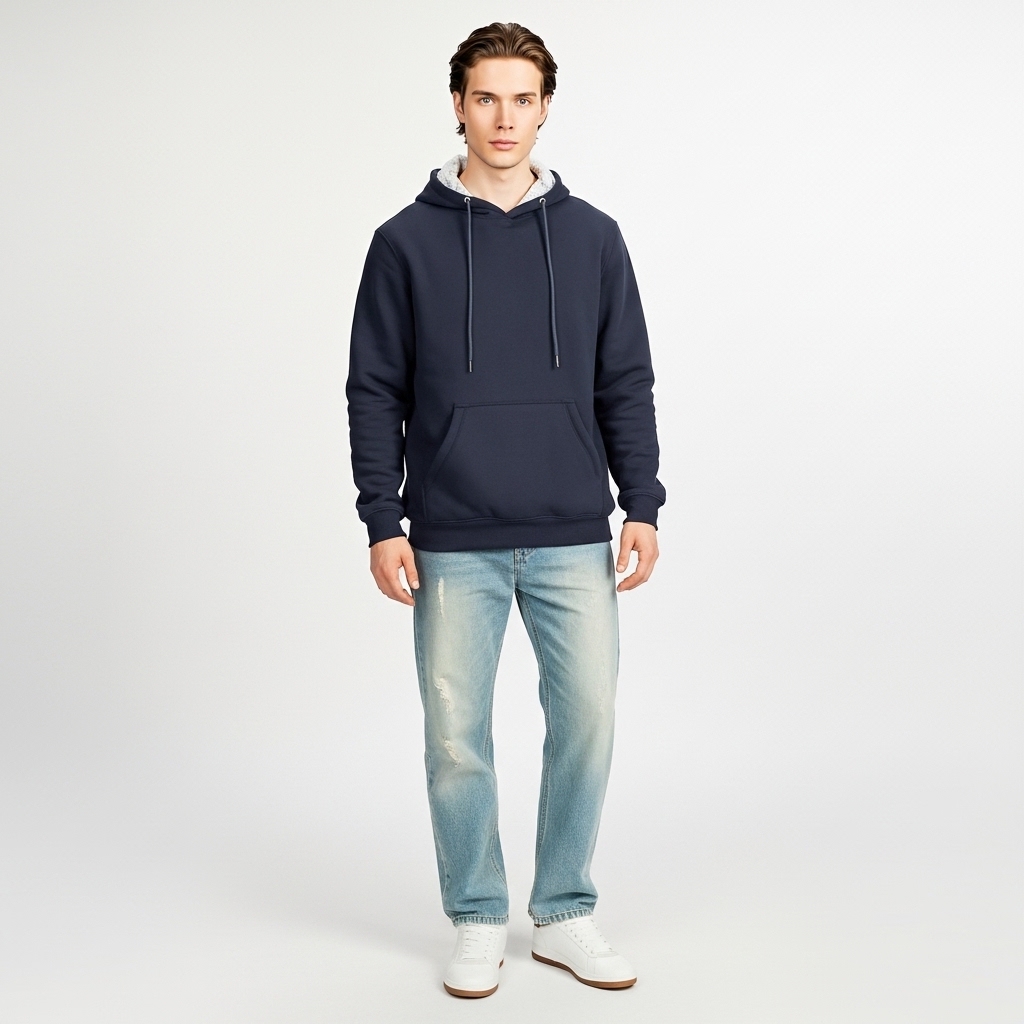 Warm Fleece Lined Pullover Hoodie