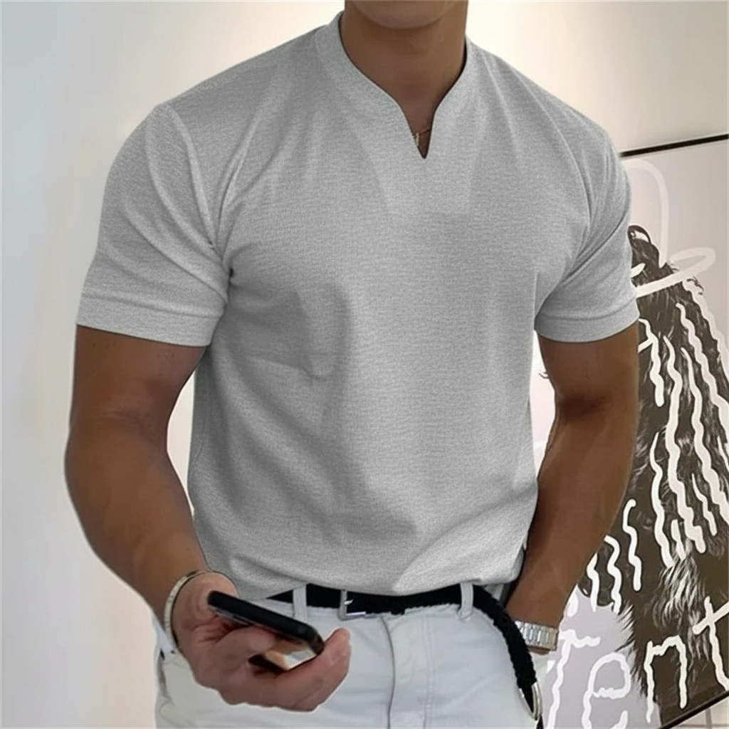 Short Sleeve V Style Casual Business T Shirt For Men