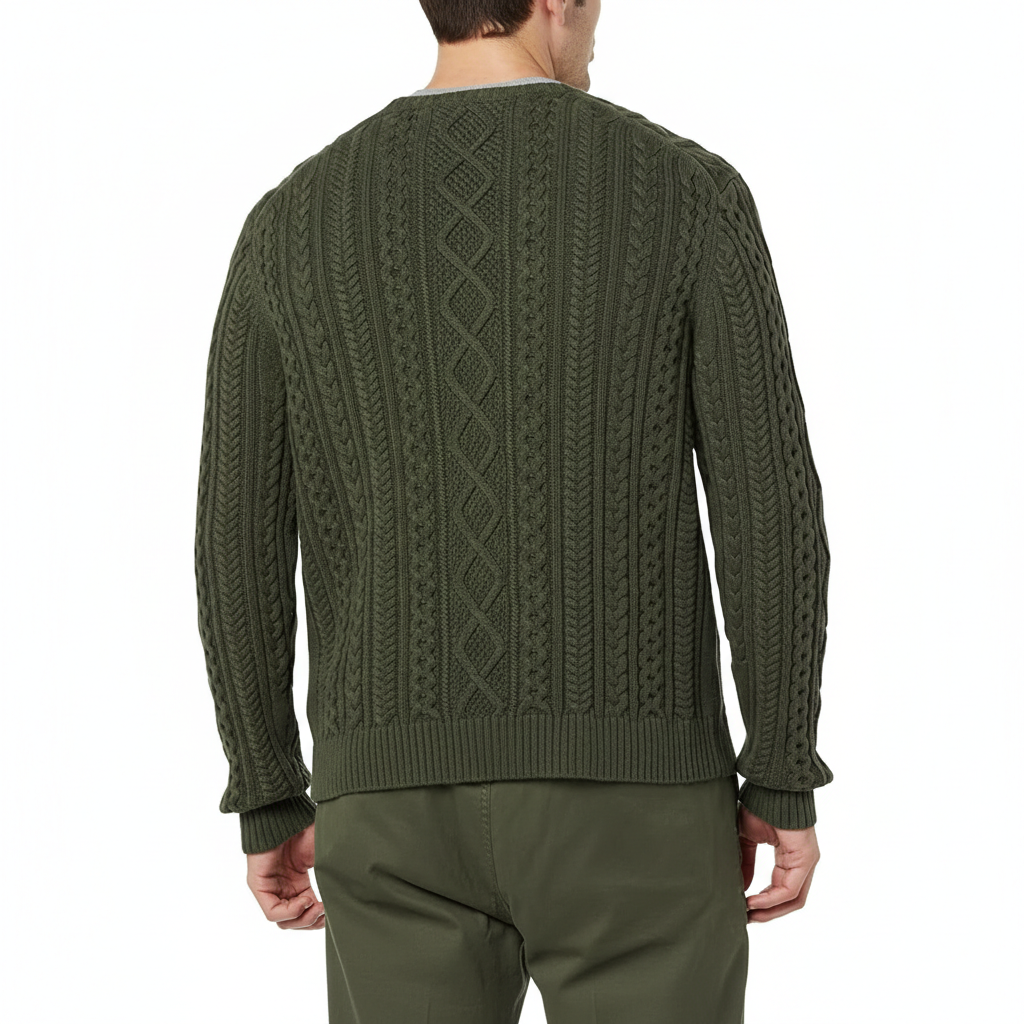 Long Sleeve Cable Knit Pullover Sweater