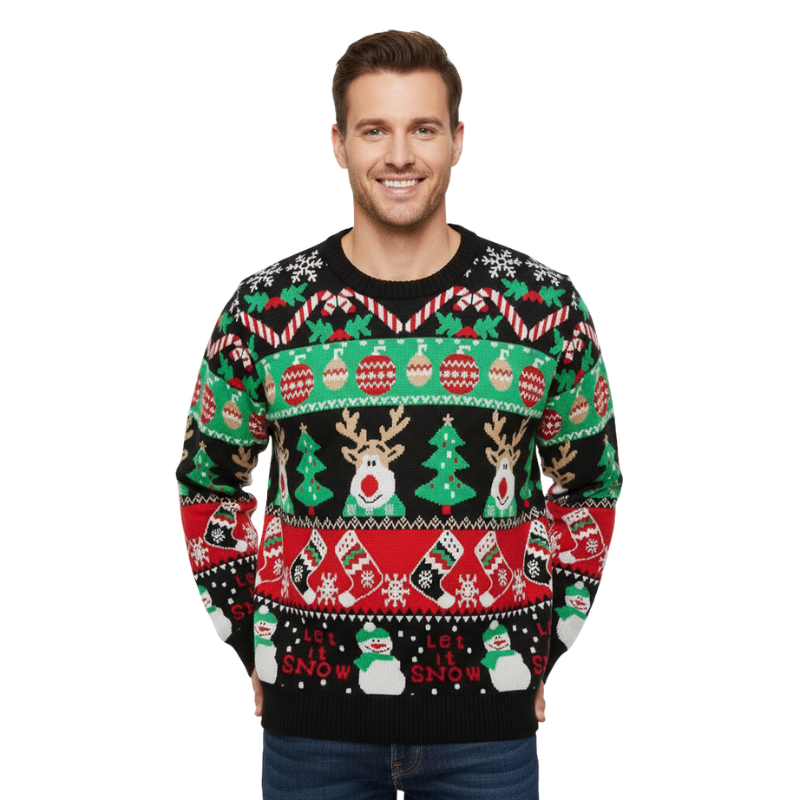 Unisex Ugly Christmas Sweaters Adult Long Sleeve Crewneck Sweaters Funny Top Pullover Xmas Party Family Gatherings