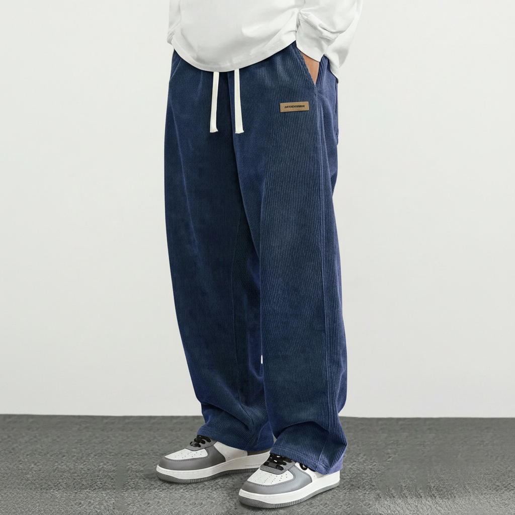 Personalized Printed Loose Fit Straight Pants For Men
