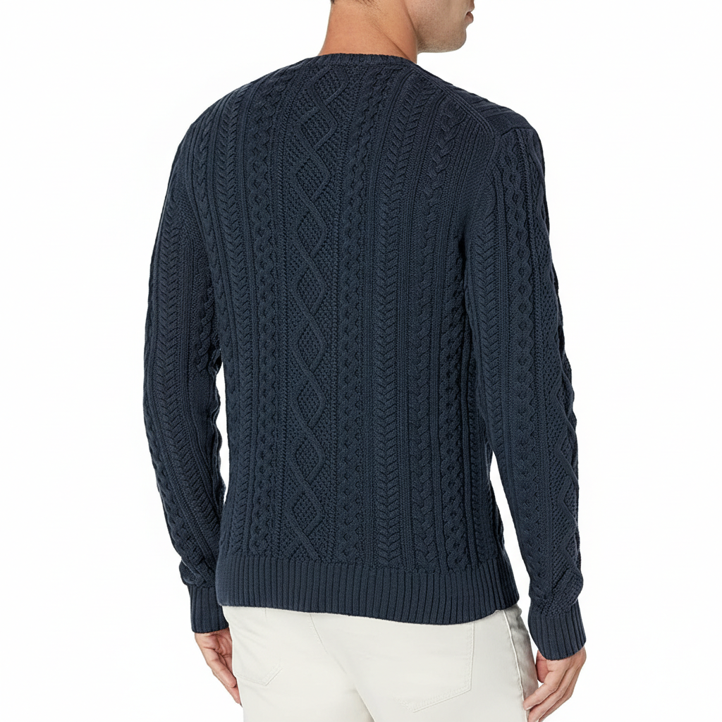 Long Sleeve Cable Knit Pullover Sweater