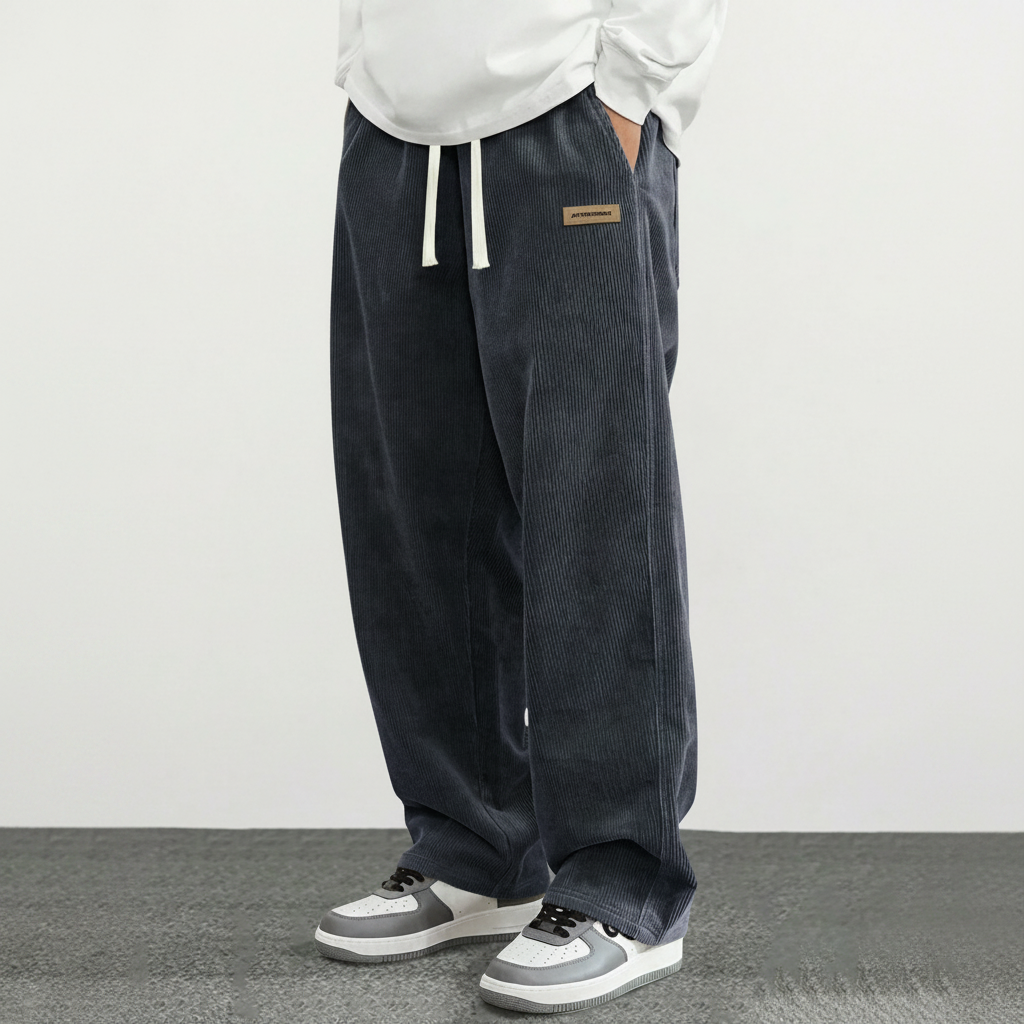 Personalized Printed Loose Fit Straight Pants For Men