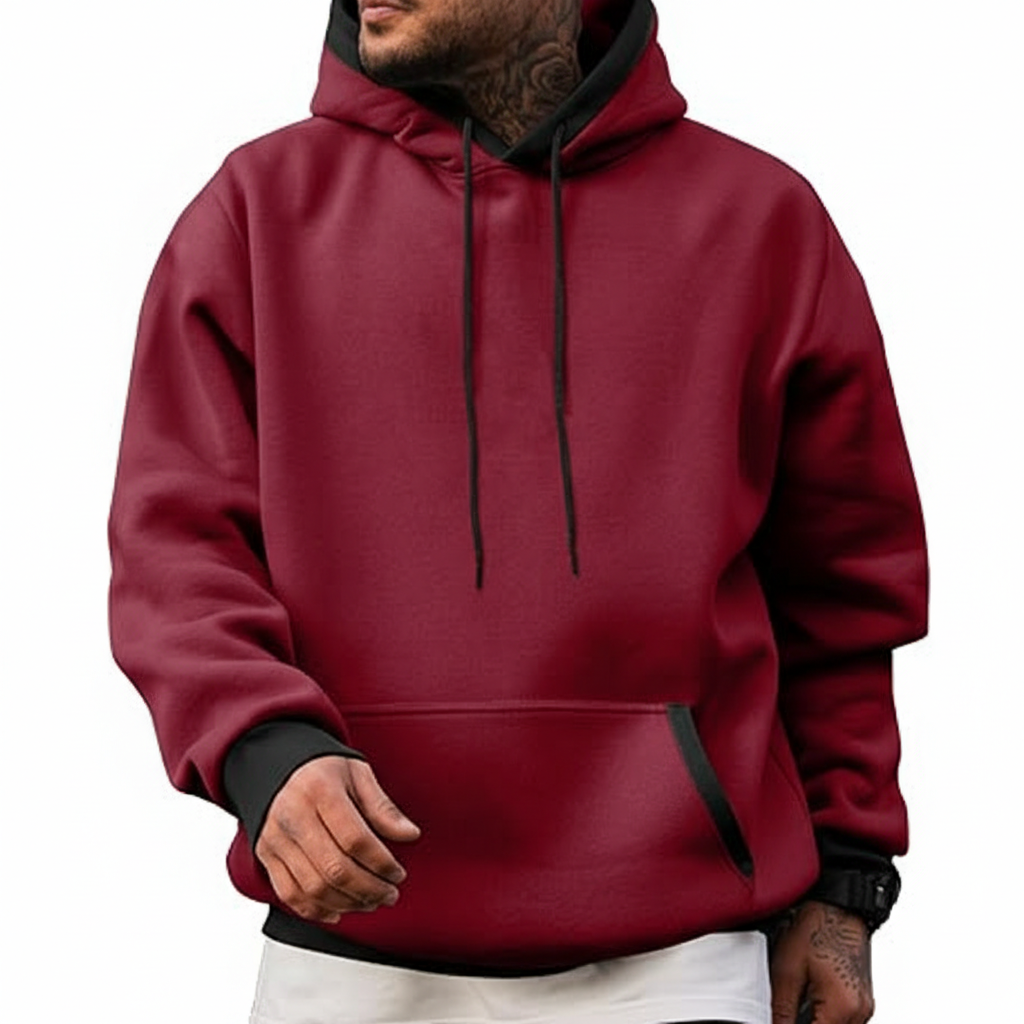 Men's Cotton Casual Hoodie With Drawstring