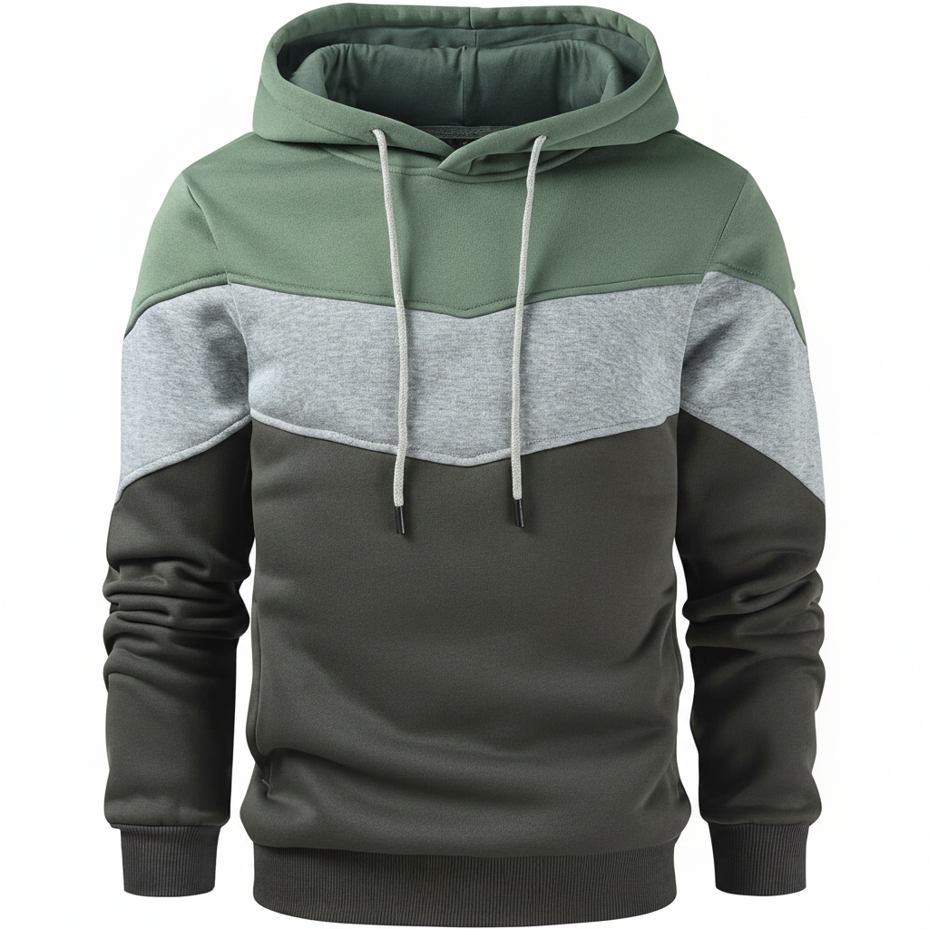  Men Novelty Color Block Pullover Fleece Hoodie Long Sleeve Casual Sweatshirt with Pocket