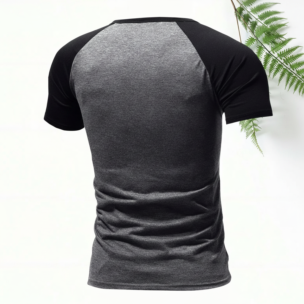 American Style Print Henley Short Sleeve T Shirt With Shorts For Men