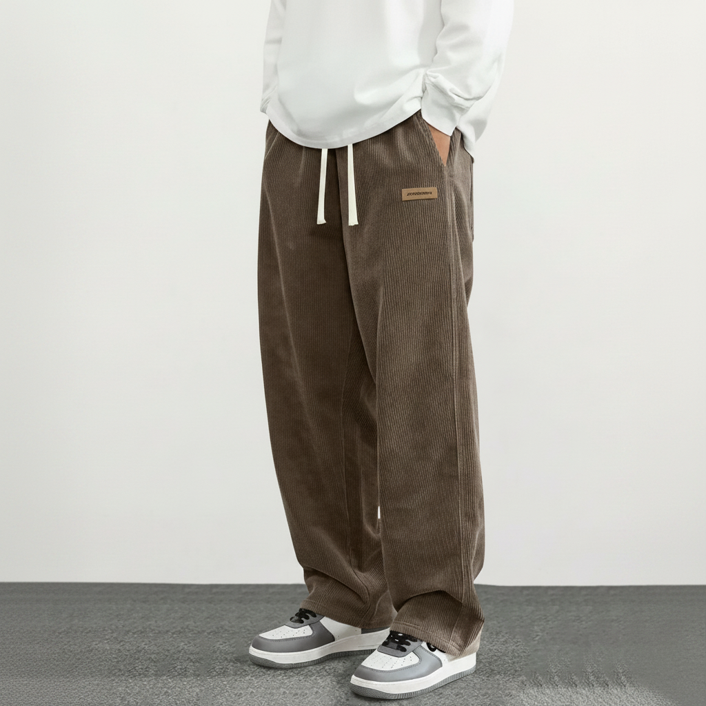 Personalized Printed Loose Fit Straight Pants For Men