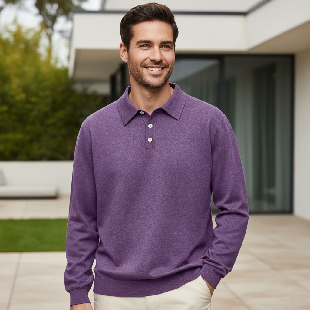 Tailored Cashmere Polo Shirt for Men