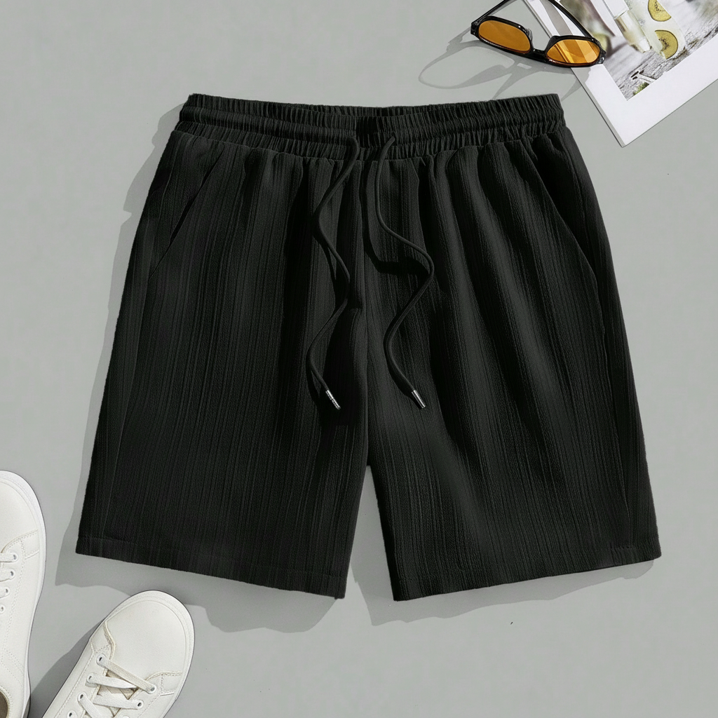 Solid Color Drawstring Athletic Shorts With Pockets For Men