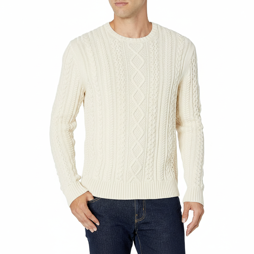 Long Sleeve Cable Knit Pullover Sweater