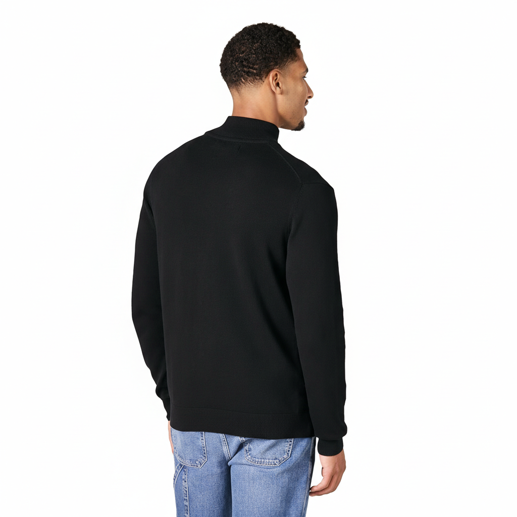 Quarter Zip Long Sleeve Knit Sweater