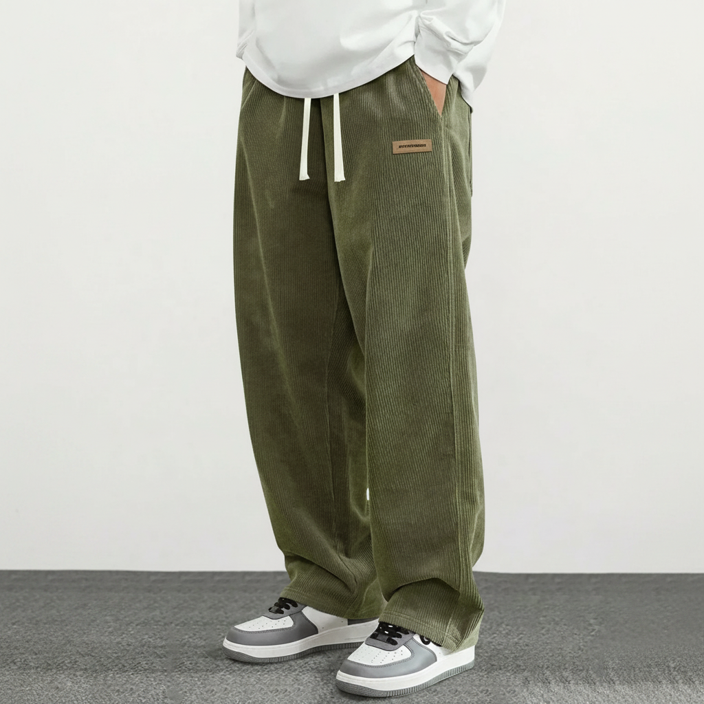 Personalized Printed Loose Fit Straight Pants For Men