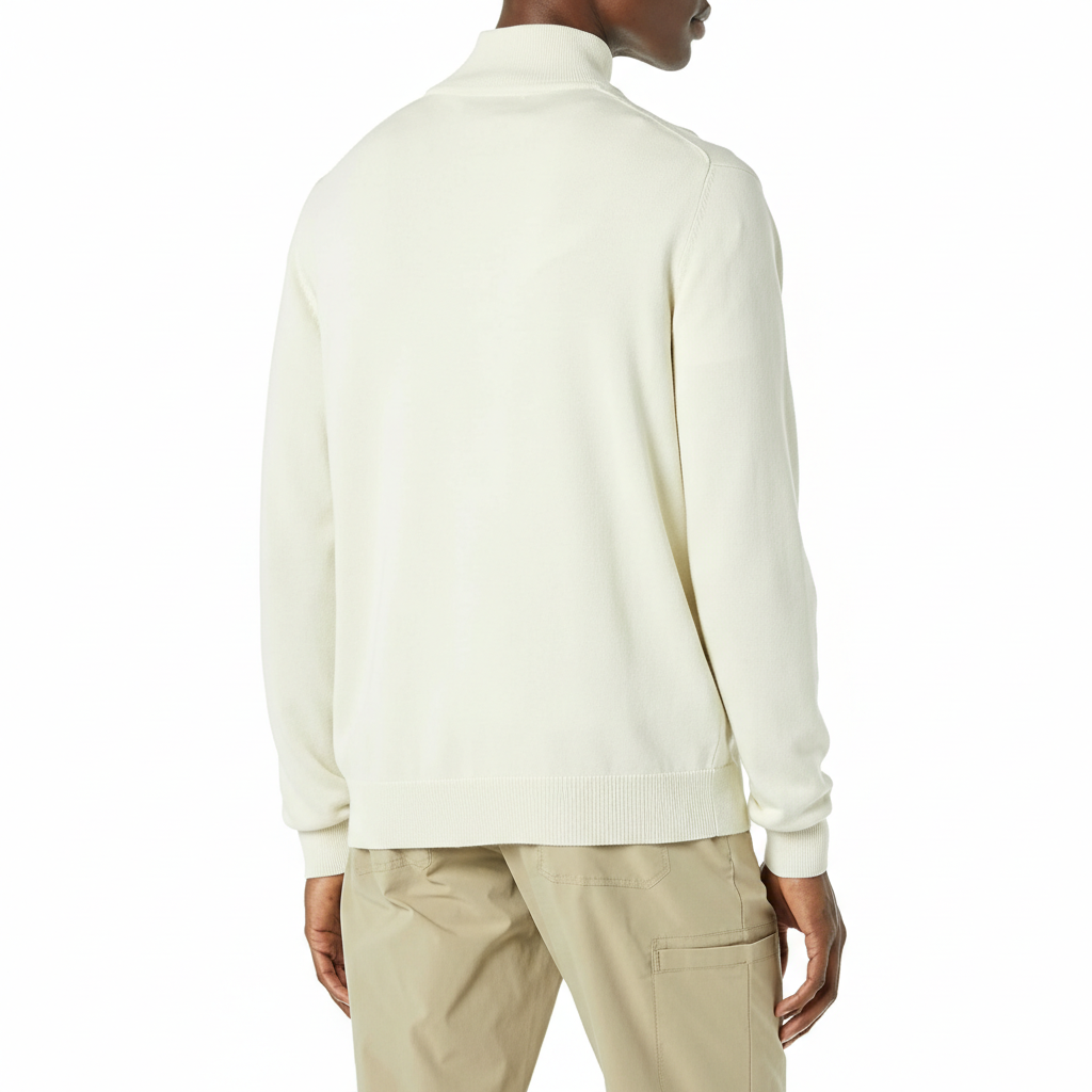 Quarter Zip Long Sleeve Knit Sweater