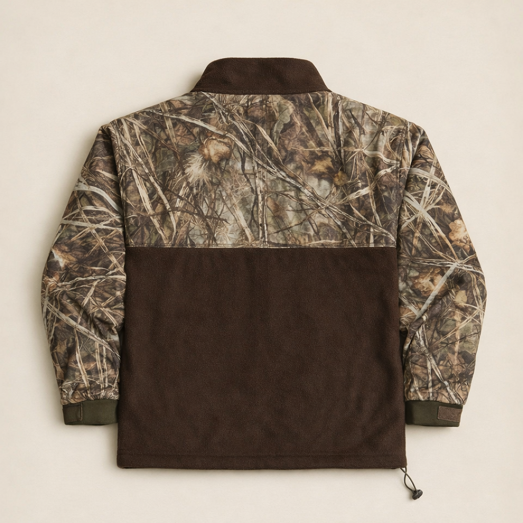 Camo Fleece Quarter Zip Pullover Jacket