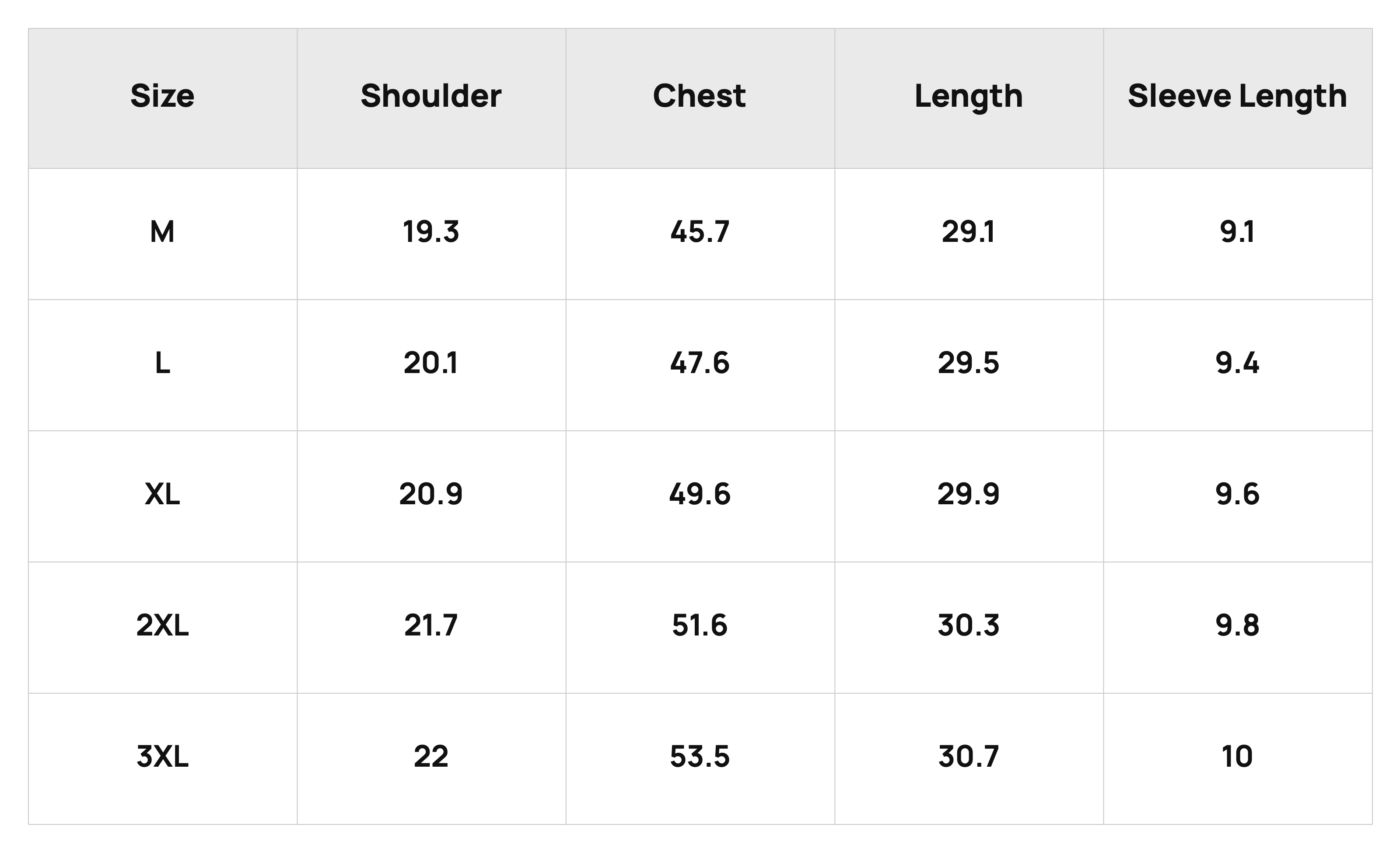 Size Chart