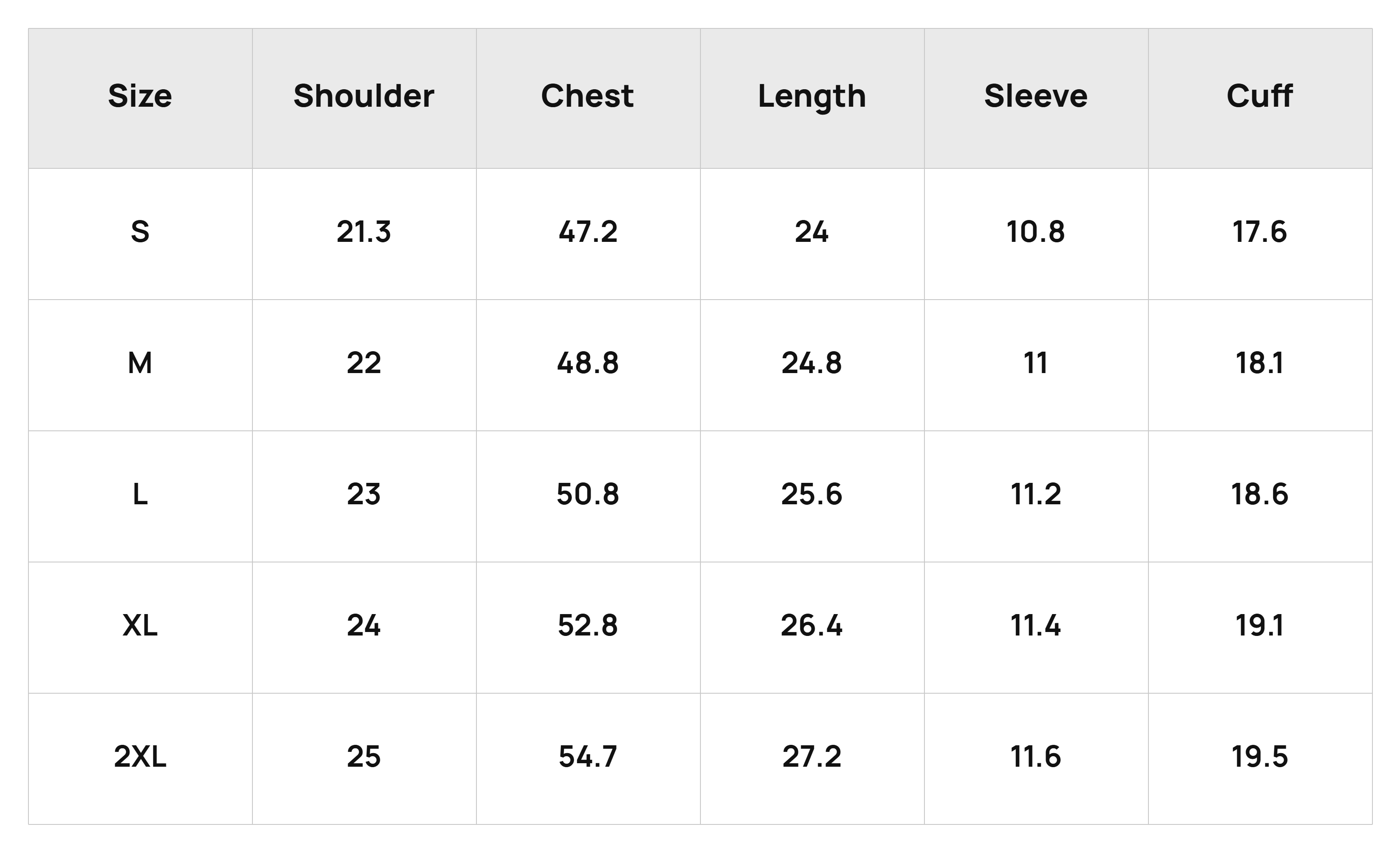 Size Chart