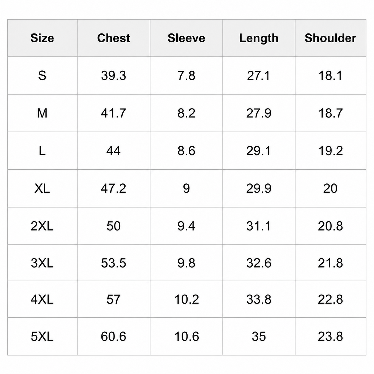 Size Chart