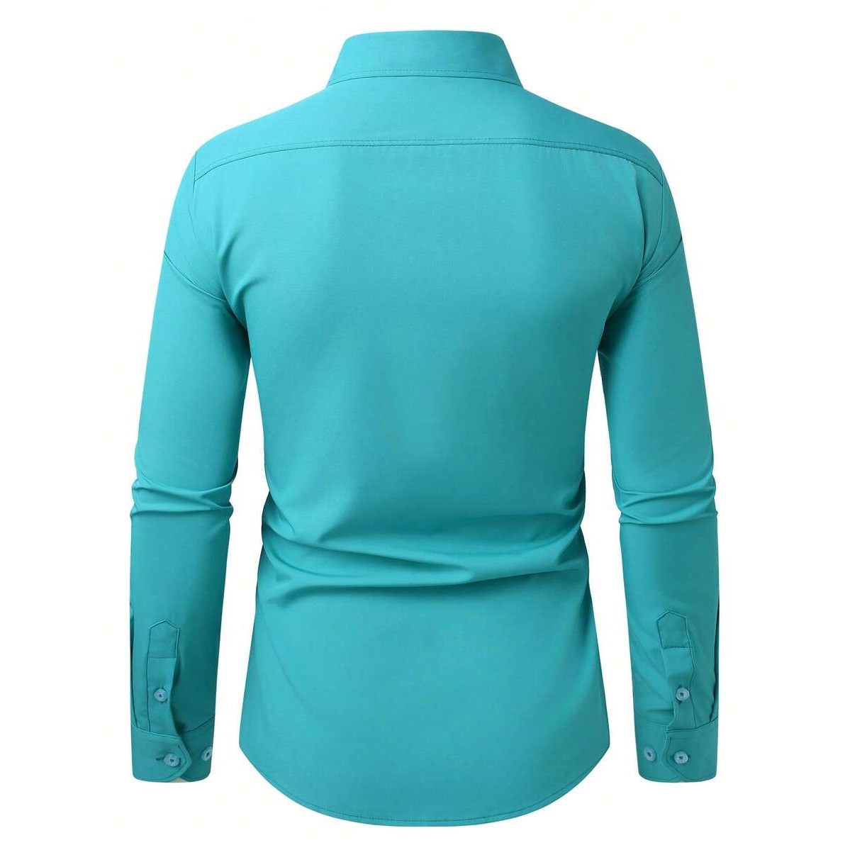 Casual Solid Formal Long Sleeve Dress For Men