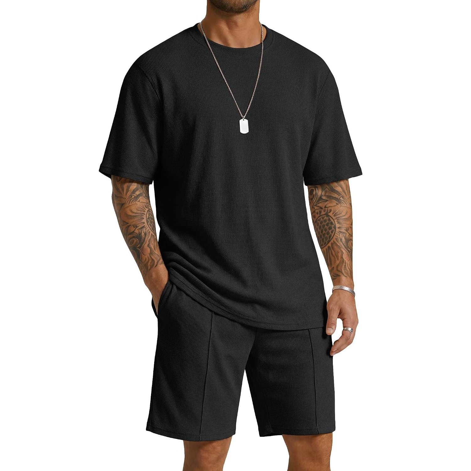 Casual Summer Shorts And Short Sleeve Tshirt Set For Men