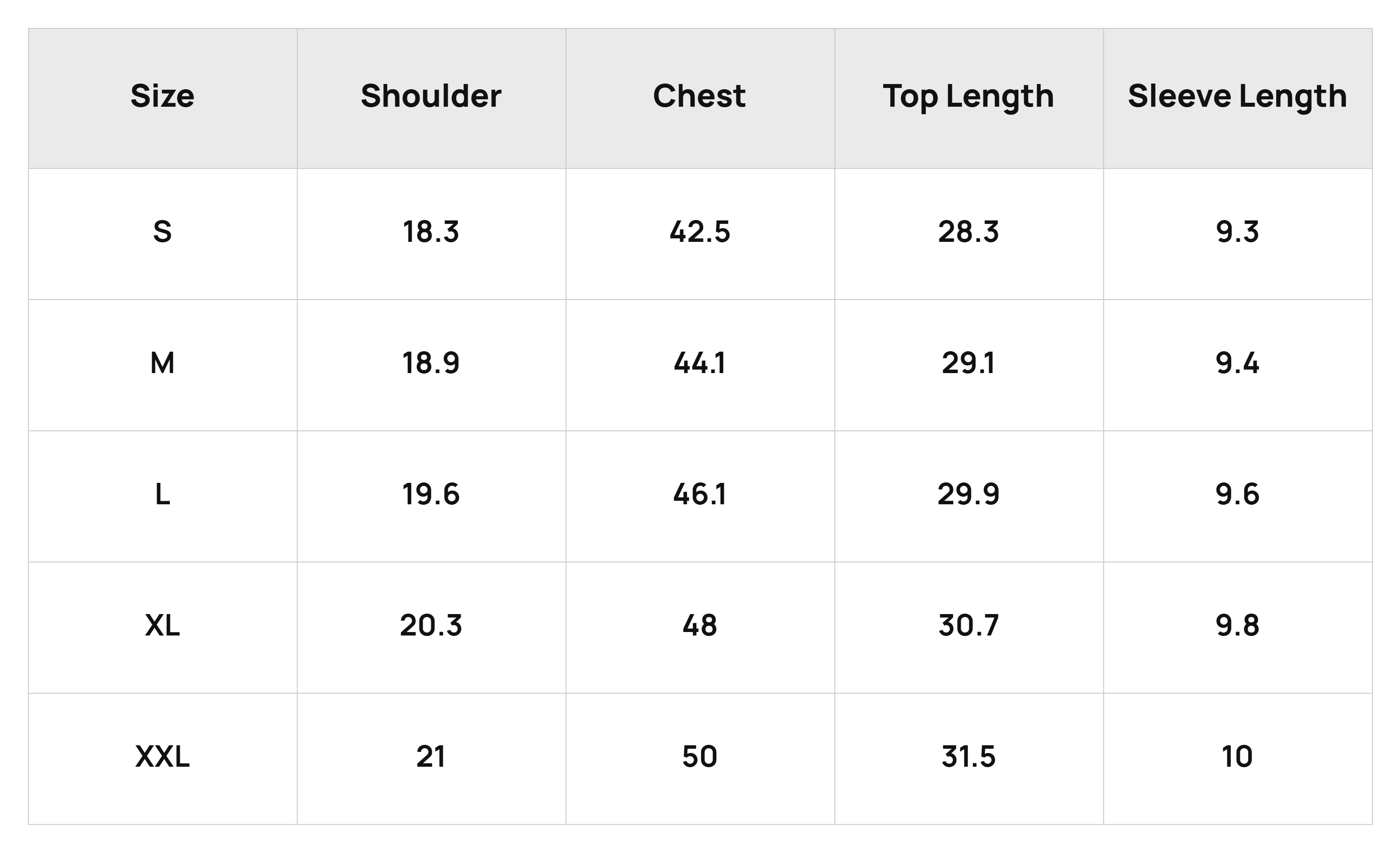 Size Chart