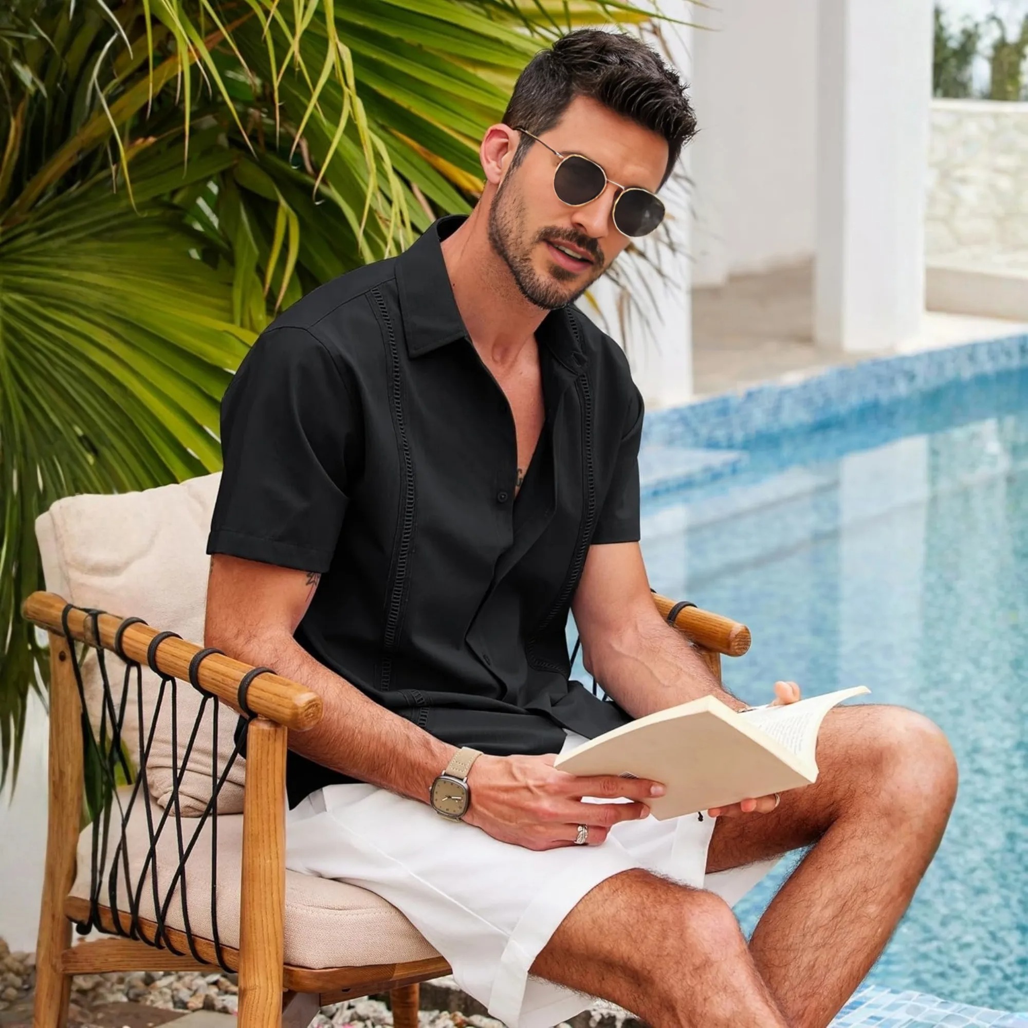 Short Sleeve Cuban Guayabera Shirt 