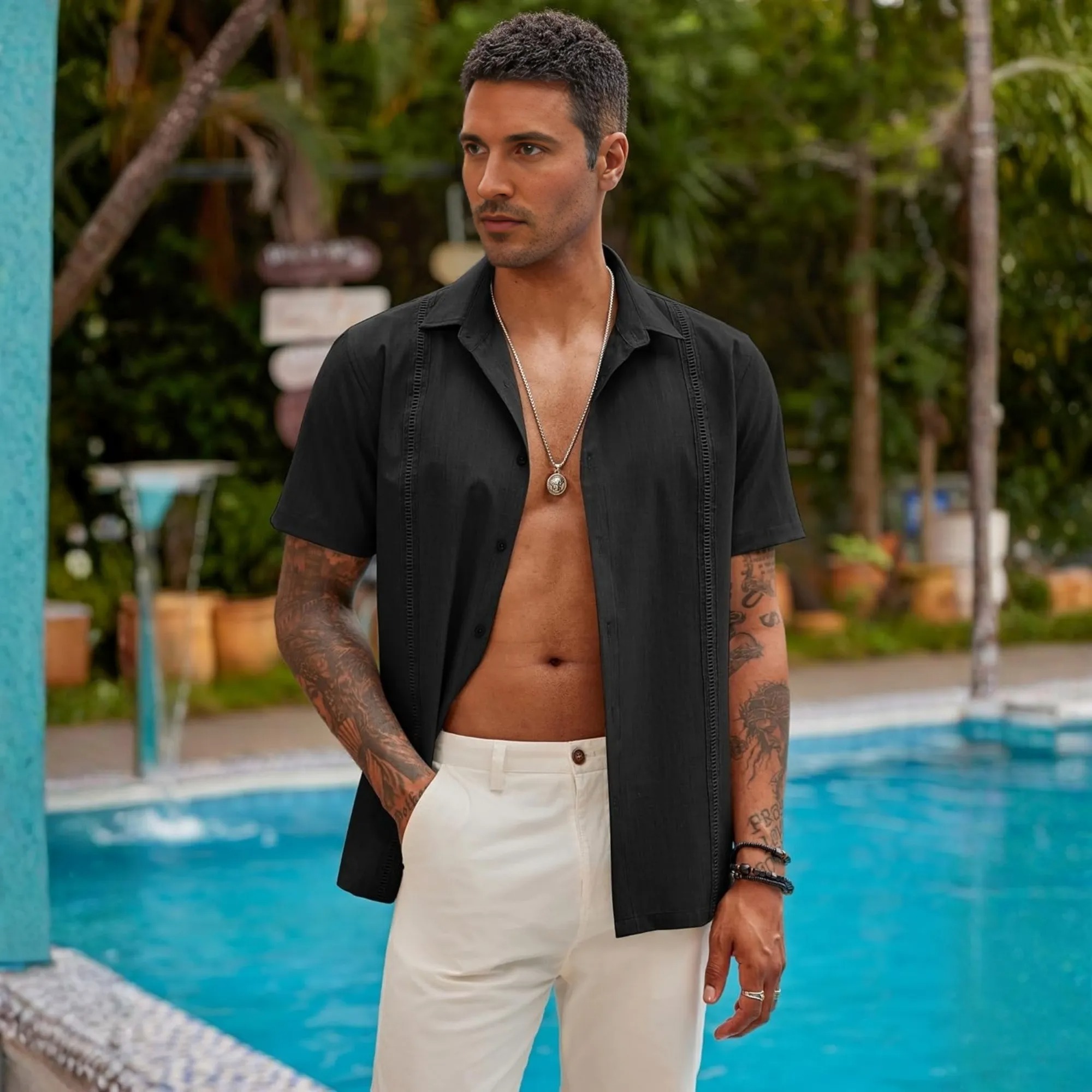 Short Sleeve Cuban Guayabera Shirt 